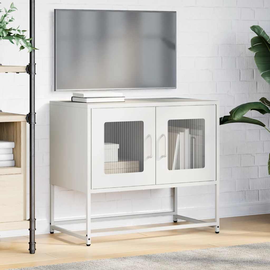 ντουλάπι τηλεόρασης vidaXL Λευκό 68x39x60,5cm από χάλυβα ψυχρής έλασης