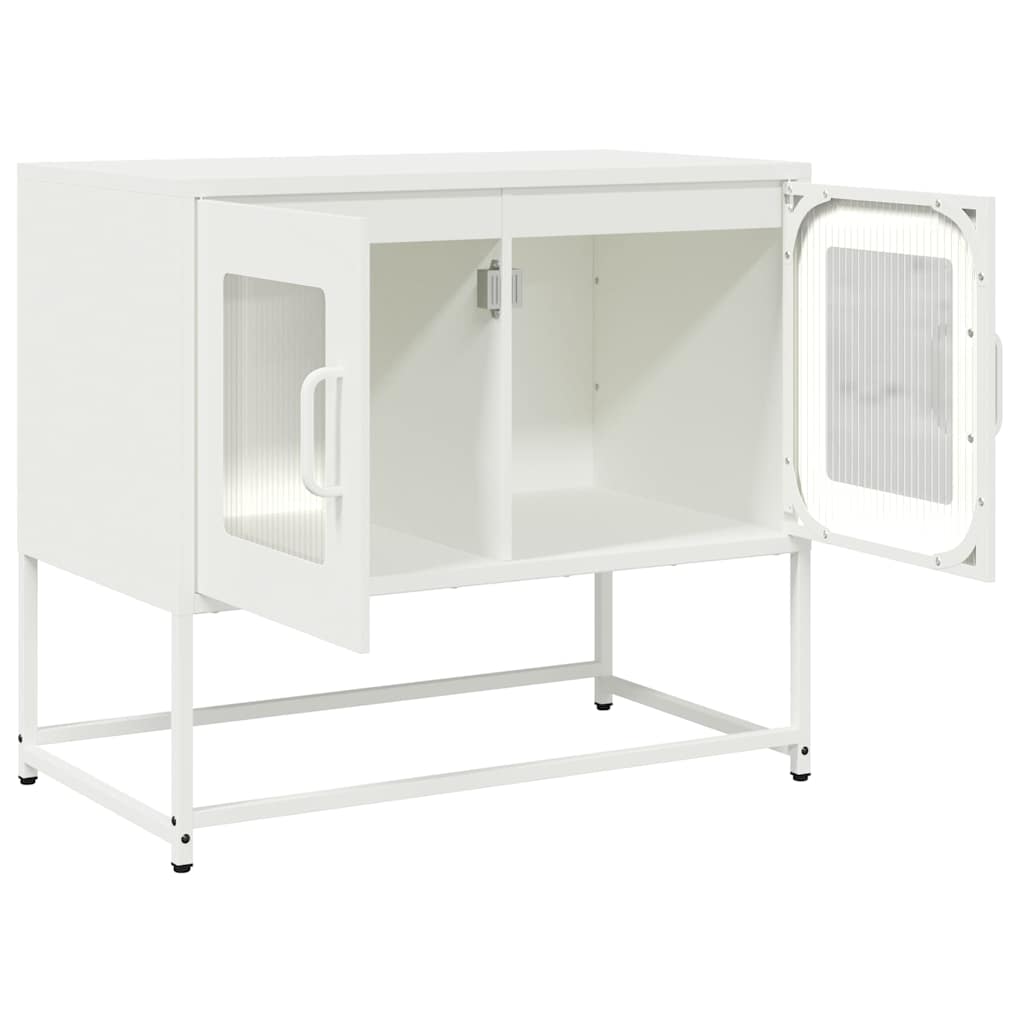 ντουλάπι τηλεόρασης vidaXL Λευκό 68x39x60,5cm από χάλυβα ψυχρής έλασης