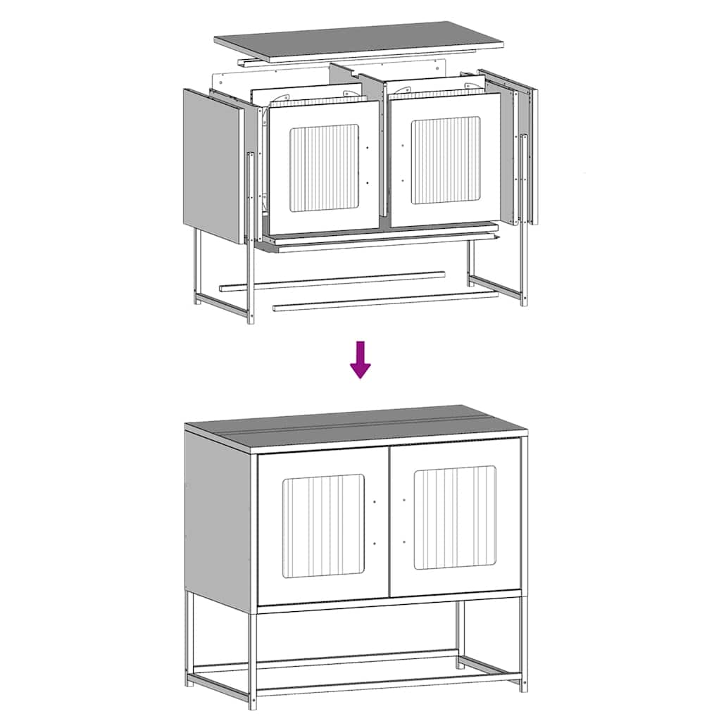 ντουλάπι τηλεόρασης vidaXL Λευκό 68x39x60,5cm από χάλυβα ψυχρής έλασης