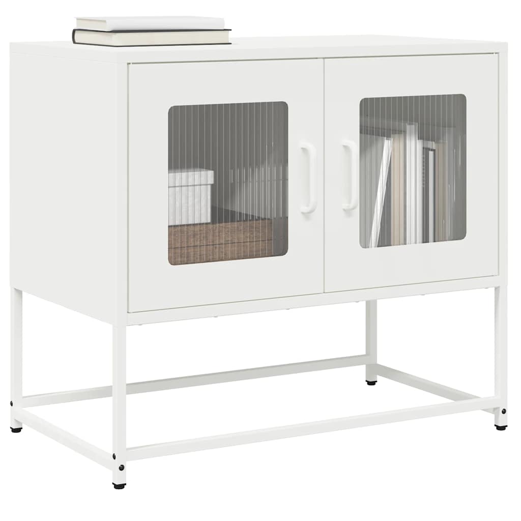 ντουλάπι τηλεόρασης vidaXL Λευκό 68x39x60,5cm από χάλυβα ψυχρής έλασης