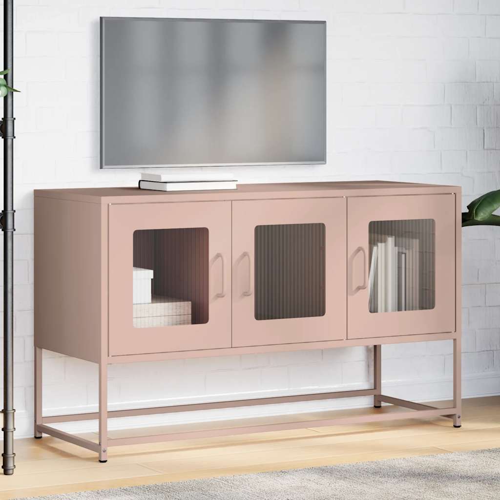 ντουλάπι τηλεόρασης vidaXL Ροζ 100,5x39x60,5 cm Ατσάλι ψυχρής έλασης