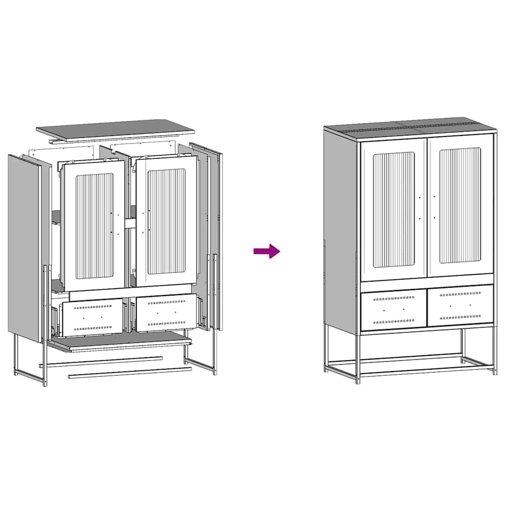 vidaXL Ντουλάπι Πράσινο Λαδί 68x39x111,5 εκ. από Ατσάλι