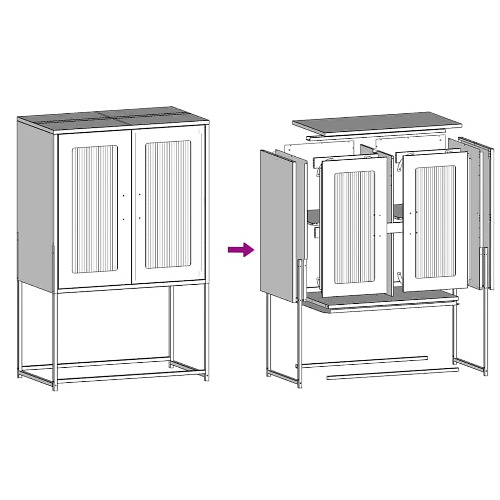 vidaXL Highboard Ελαιοπράσινο 68x39x107 cm Ατσάλι