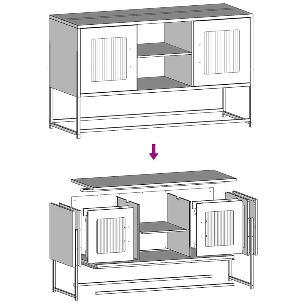 vidaXL Έπιπλο Τηλεόρασης Πράσινο Λαδί 100,5x39x60,5 εκ. από Ατσάλι