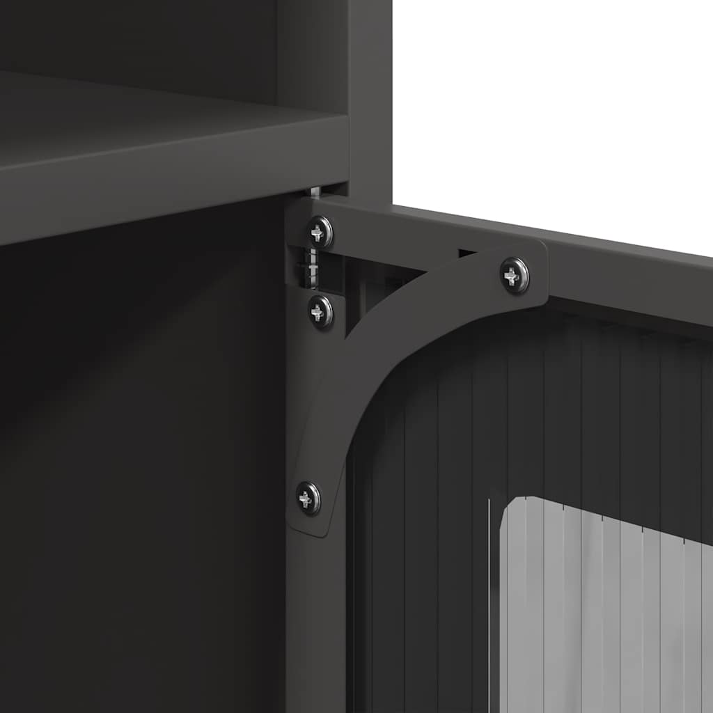 vidaXL Κομοδίνο Μαύρο 36x39x78 cm από χάλυβα ψυχρής έλασης