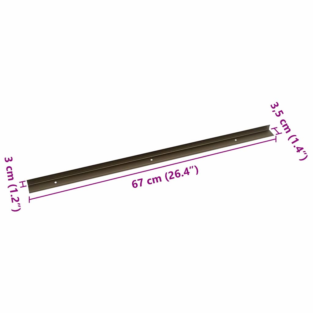 vidaXL Προστατευτικά ακμών σκάλας 10 pcs Καφέ 67 x 3.5 x 3 εκ.