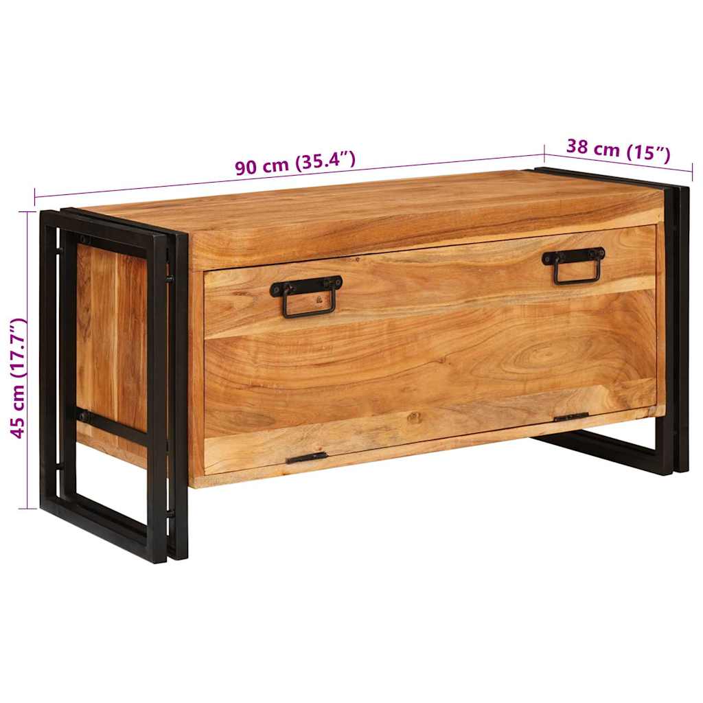 vidaXL Ντουλάπα Παπουτσιών Καφέ 90 x 38 x 45 εκ. Μασίφ ξύλο ακακίας