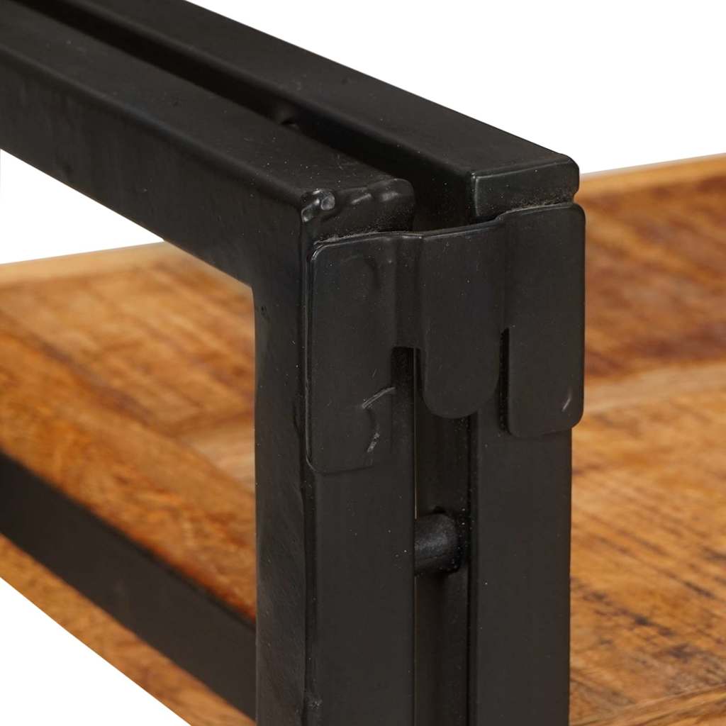 vidaXL Κομοδίνο 2 pcs Καφέ και μαύρο Στερεό ξύλο μάνγκο