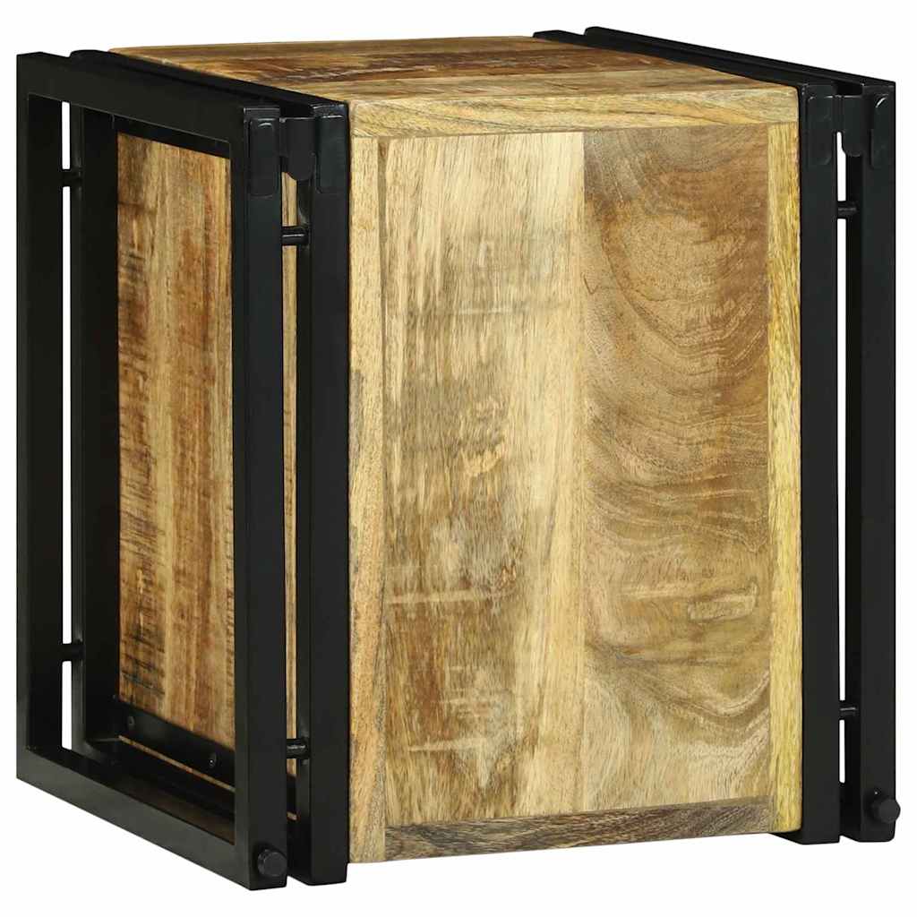 vidaXL Ράφι Κρασιού 34.5 x 35 x 39 εκ. Μασίφ Ξύλο Ραγισμένο Μάνγκο