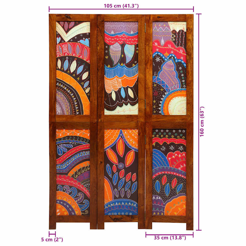 vidaXL Διαχωριστικό Δωματίου Μέλι Καφέ 105 x 1,5 x 160 εκατοστά