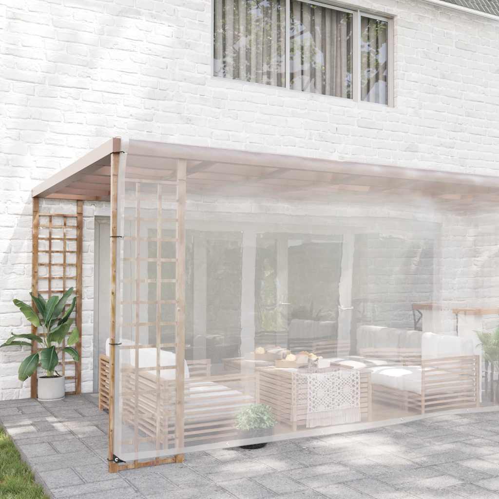 vidaXL Σαφής μουσαμάς με οπές 6x8 m πολυαιθυλένιο