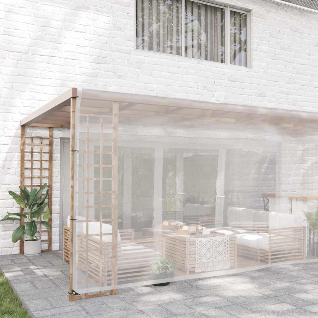 vidaXL Σαφής μουσαμάς με οπές 6x12 m πολυαιθυλένιο