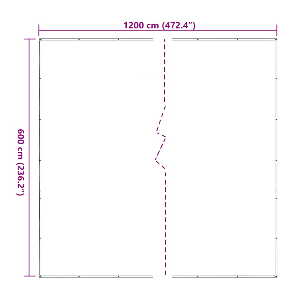vidaXL Σαφής μουσαμάς με οπές 6x12 m πολυαιθυλένιο