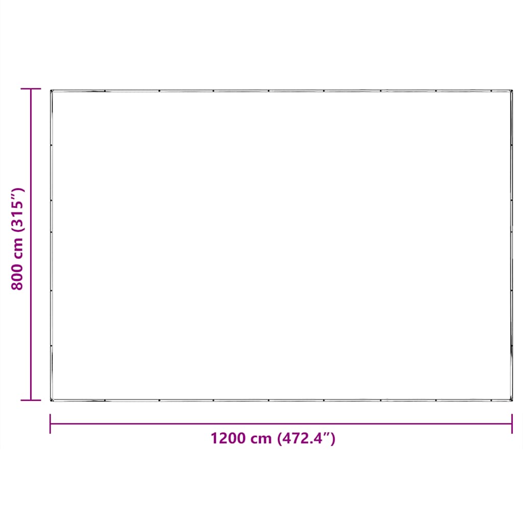vidaXL Σαφής μουσαμάς με οπές 8x12 m πολυαιθυλένιο