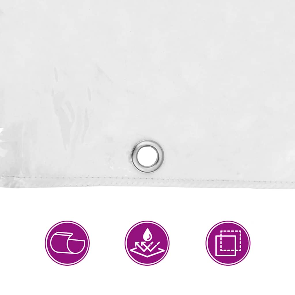 vidaXL Σαφής μουσαμάς με οπές 1x2 m PVC