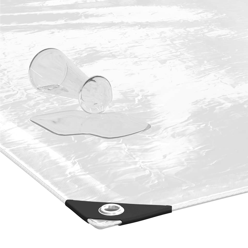 vidaXL Σαφής μουσαμάς με οπές 1x6 m PVC