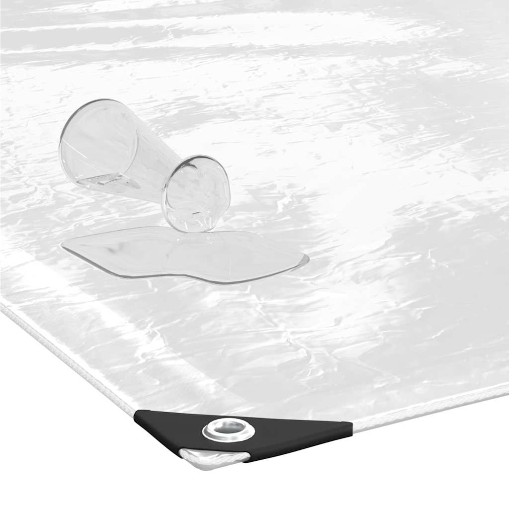 vidaXL Σαφής μουσαμάς με οπές 1x12 m PVC