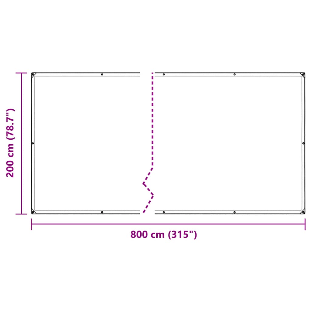 vidaXL Σαφής μουσαμάς με οπές 2x8 m PVC