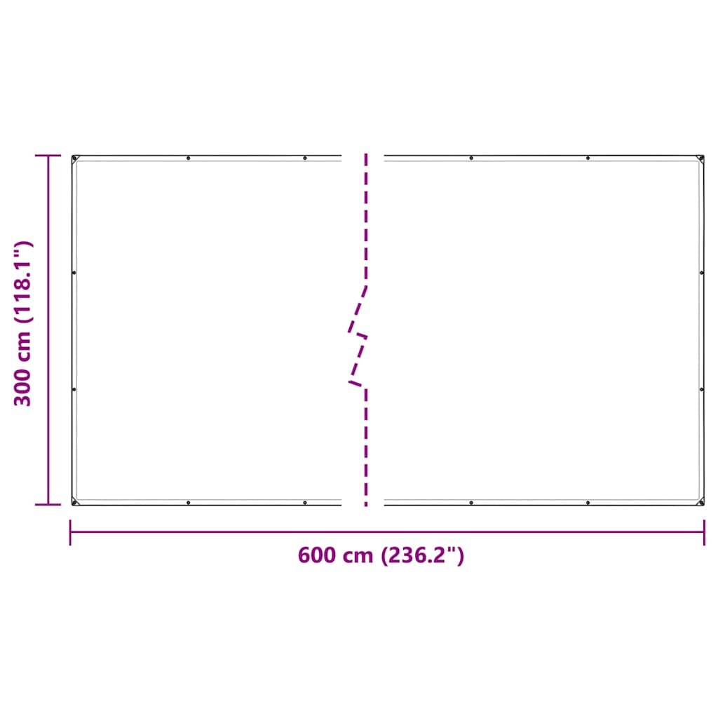 vidaXL Σαφής μουσαμάς με οπές 3x6 m PVC