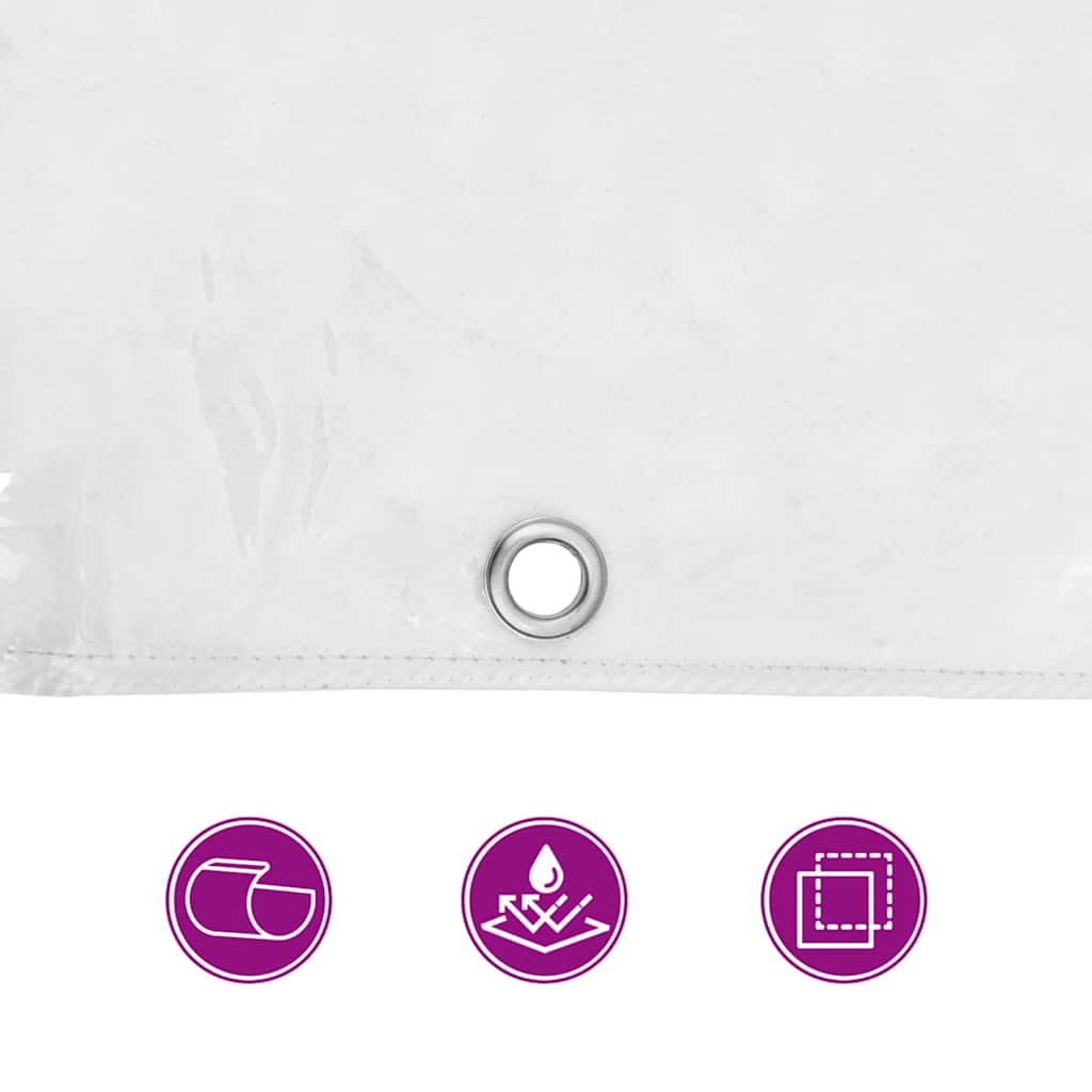 vidaXL Σαφής μουσαμάς με οπές 4x5 m PVC