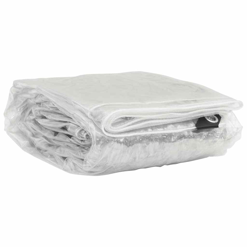 vidaXL Σαφής μουσαμάς με οπές 4x6 m PVC