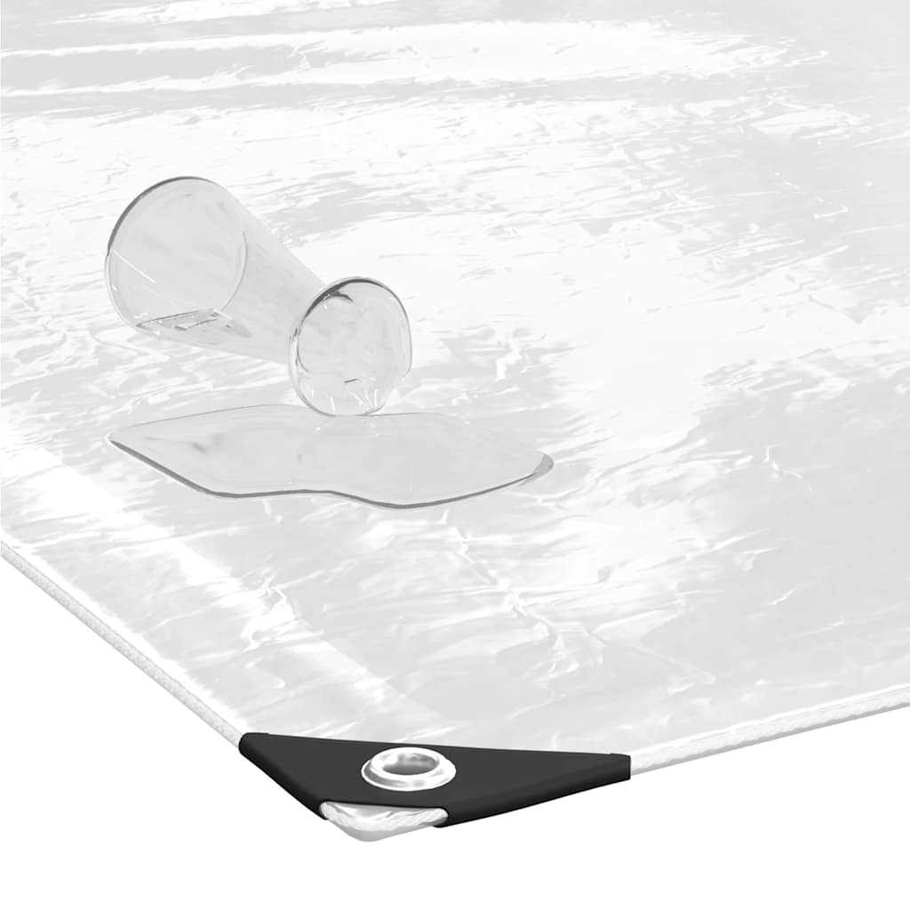 vidaXL Σαφής μουσαμάς με οπές 4x10 m PVC