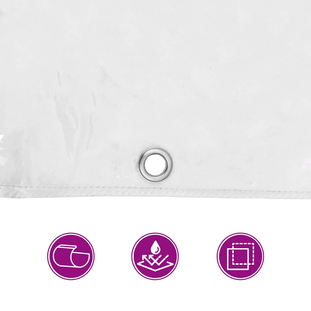 vidaXL Σαφής μουσαμάς με οπές 4x12 m PVC