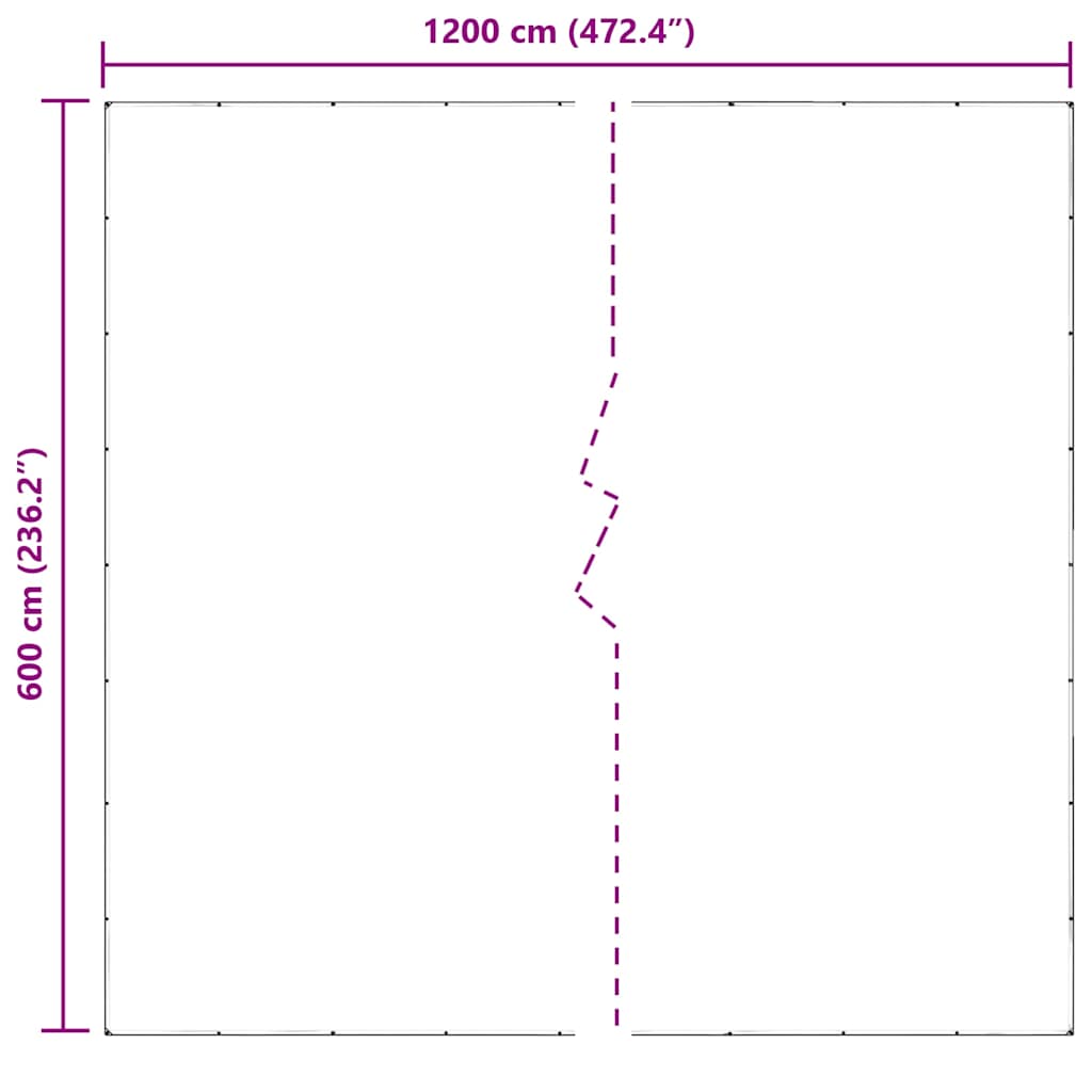 vidaXL Σαφής μουσαμάς με οπές 6x12 m PVC