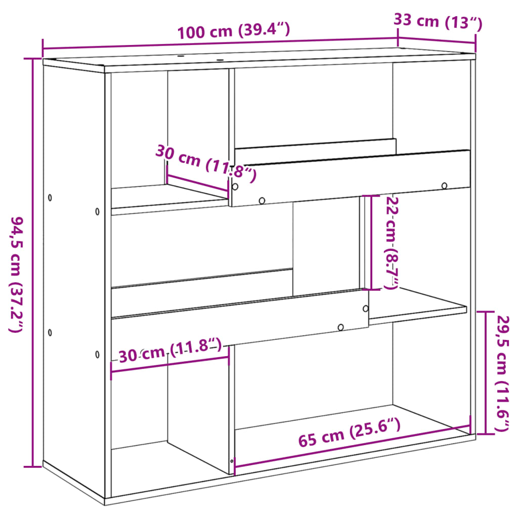 vidaXL Βιβλιοθήκη/Διαχωριστικό Χώρου Λευκό 100x33x94,5 εκ.