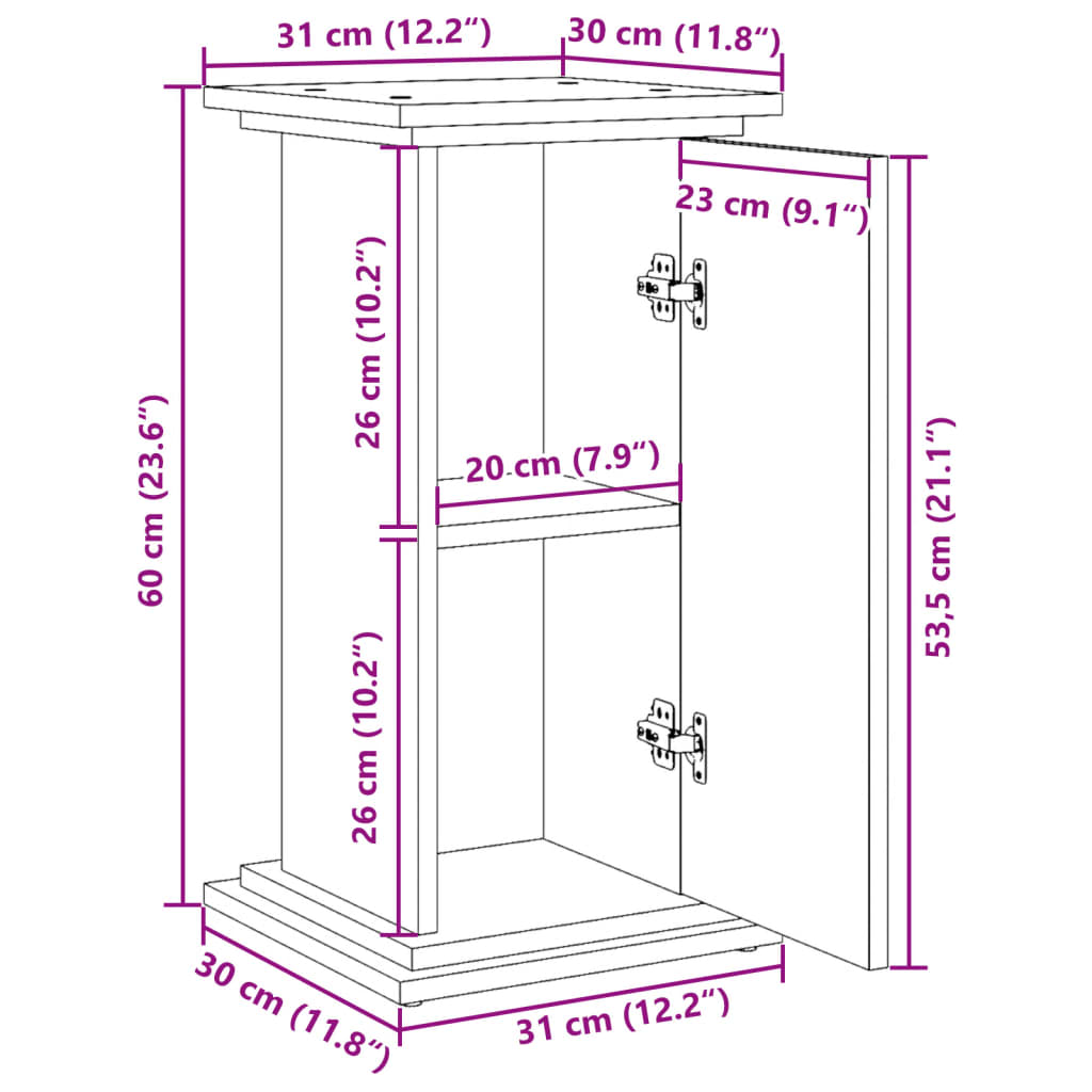 vidaXL Βάση Οθόνης με Αποθ. Λευκή 31x30x60 εκ. Επεξεργασμένο Ξύλο