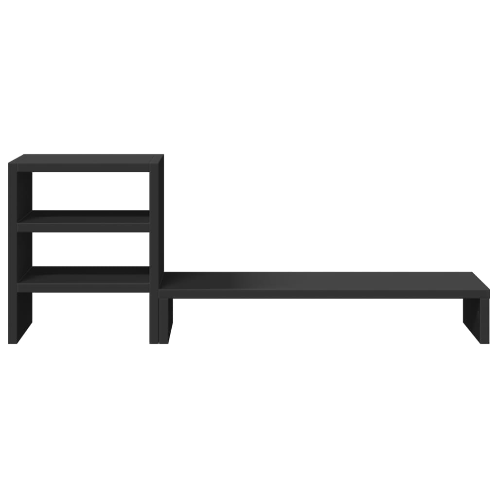 vidaXL Βάση Οθόνης με Organiser Γραφείου Μαύρη από Επεξεργασμένο Ξύλο