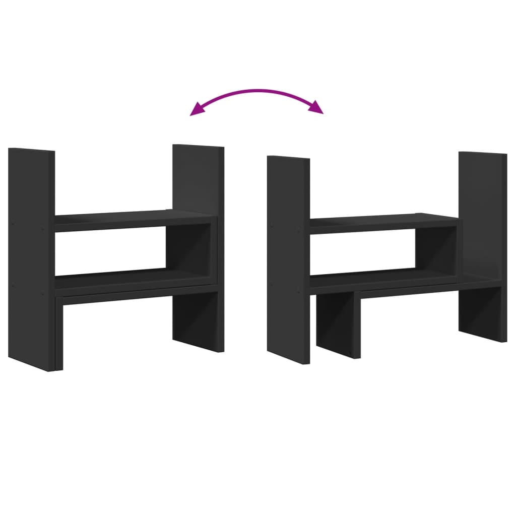 vidaXL Έπιπλο Οργάνωσης Γραφείου Ρυθμιζ. Μαύρο 40x17x41 εκ. Επεξ. Ξύλο