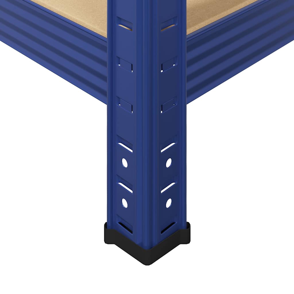 vidaXL Ραφιέρα 4 Επιπέδων Μπλε από Ατσάλι & Επεξεργασμένο Ξύλο