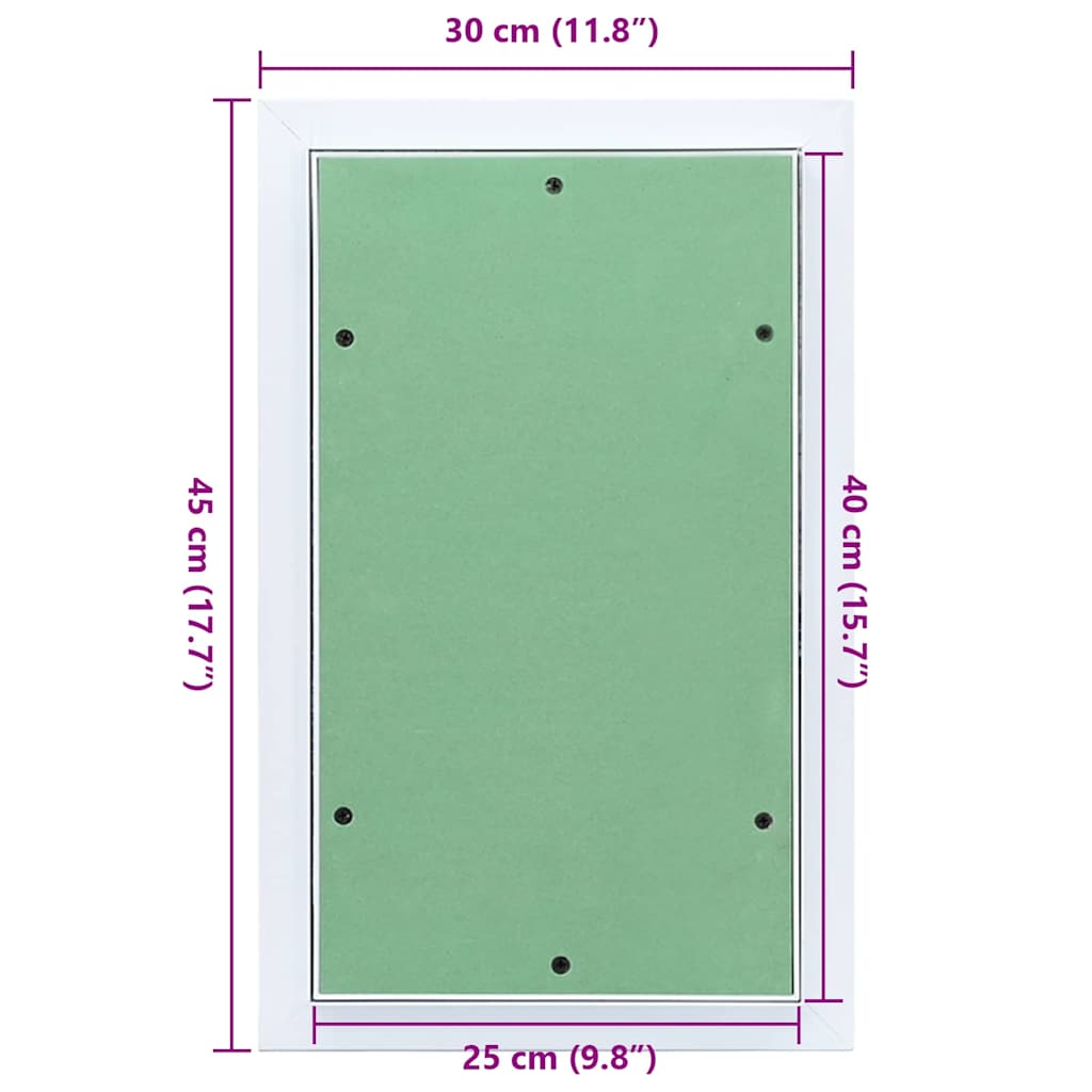 vidaXL Πάνελ πρόσβασης Λευκό 30 x 45 εκ Αλουμίνιο και Γυψοσανίδα