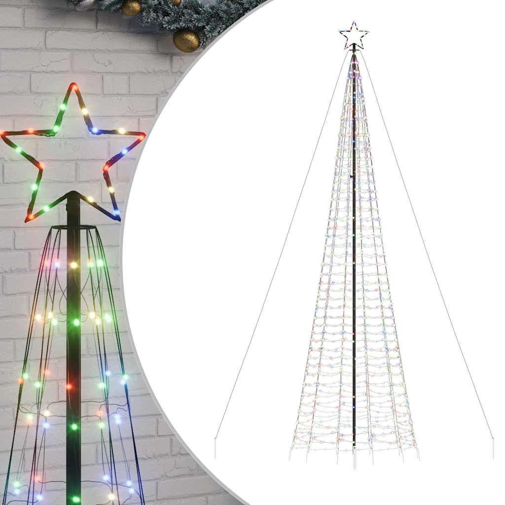 vidaXL Χριστουγεννιάτικο δέντρο LED με καρφιά 1534 LED πολύχρωμα 500cm