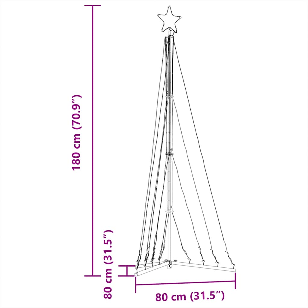 vidaXL Χριστουγεννιάτικο δέντρο LED 339 LED Ζεστό Λευκό 187 εκ.