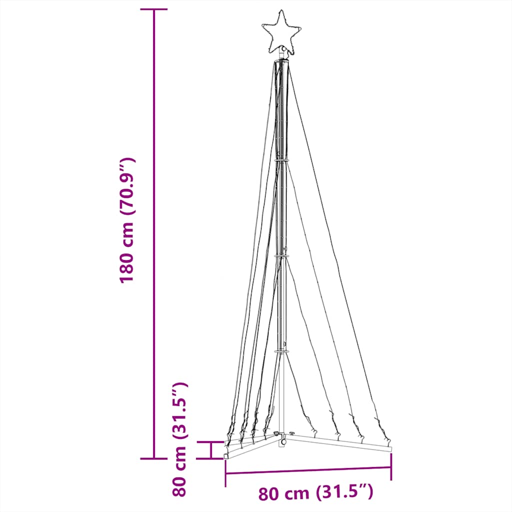 vidaXL Χριστουγεννιάτικο δέντρο LED 339 LED πολύχρωμο 187 εκ.