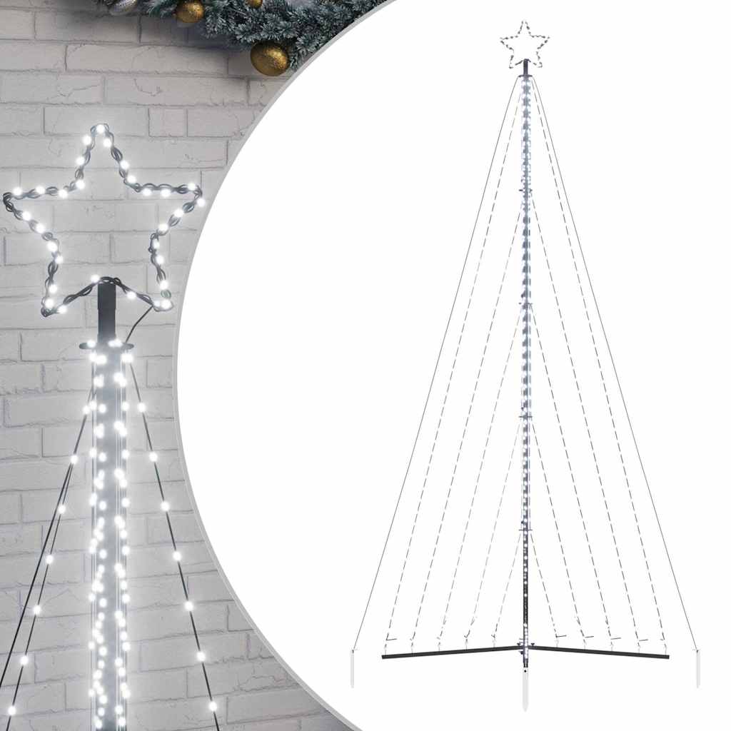vidaXL Χριστουγεννιάτικο δέντρο LED 570 LED Ψυχρό Λευκό 399 εκ.