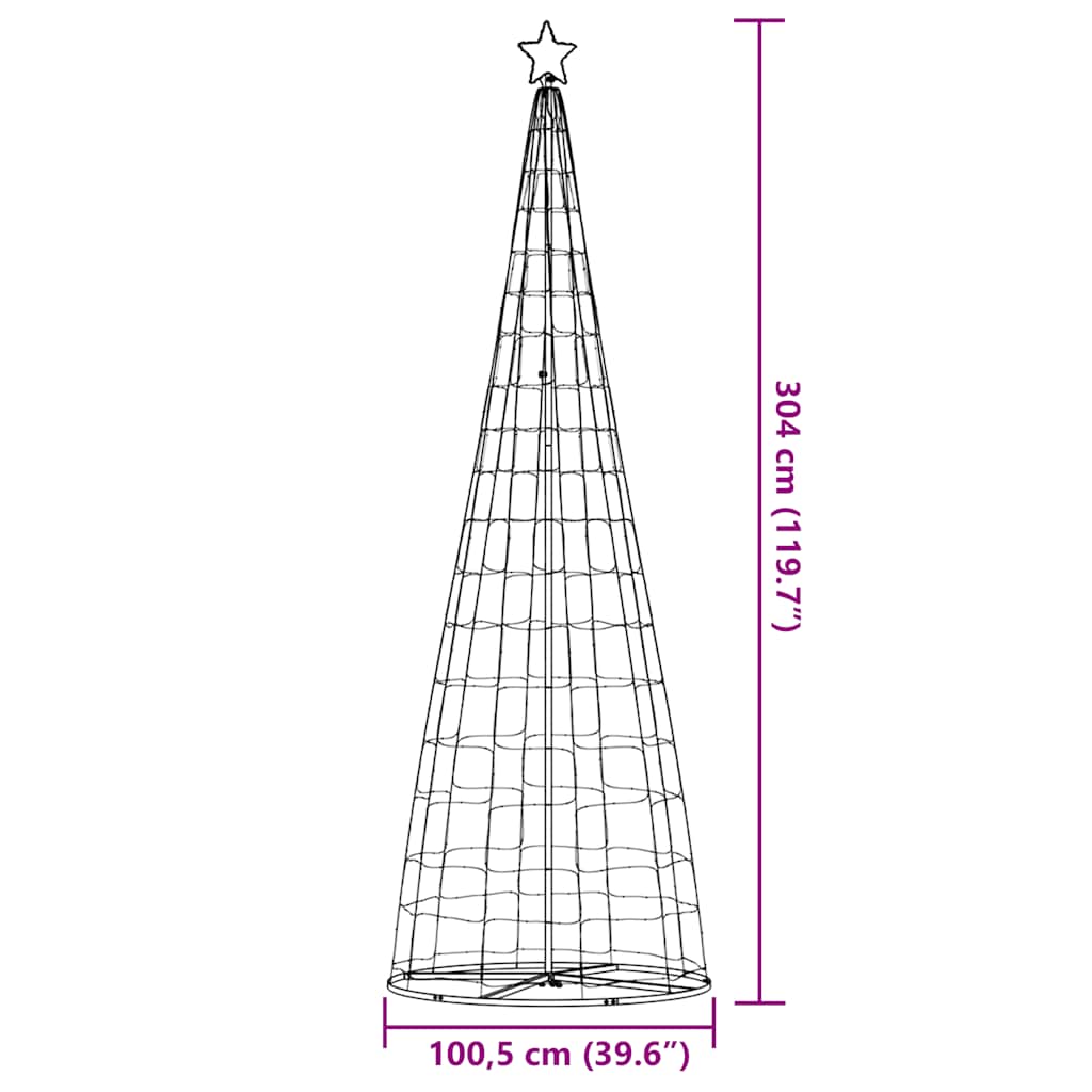 vidaXL Χριστουγεννιάτικο δέντρο LED 550 LED Ζεστό Λευκό 304 cm