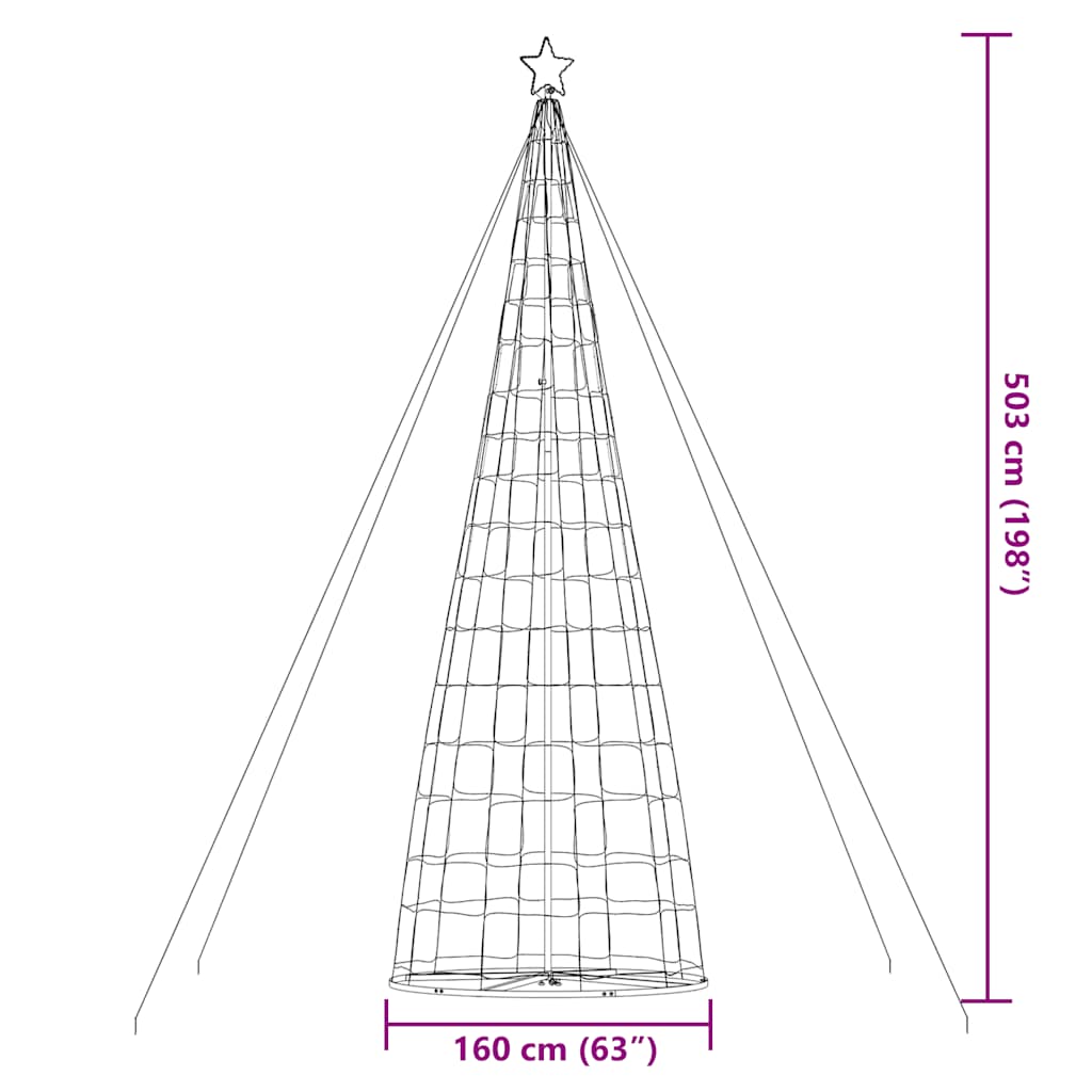 vidaXL Χριστουγεννιάτικο δέντρο LED 1534 LED Ζεστό Λευκό 503 cm
