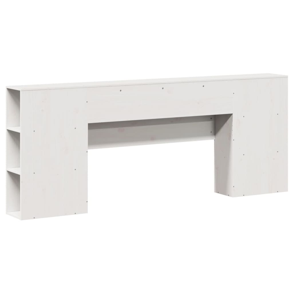 vidaXL Κεφαλάρι με Αποθ. Χώρο Λευκό 200 εκ. από Μασίφ Ξύλο Πεύκου