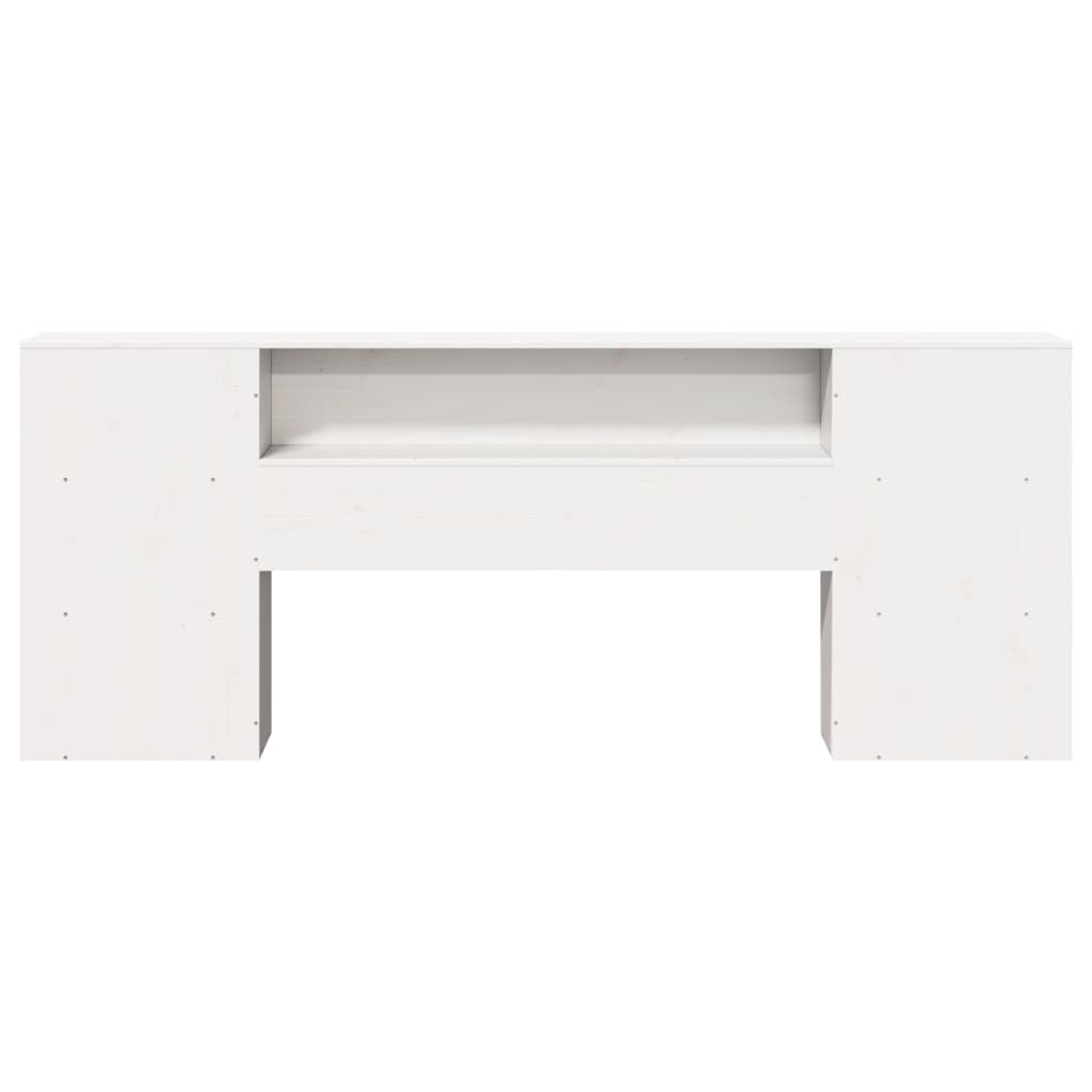 vidaXL Κεφαλάρι με Αποθ. Χώρο Λευκό 180 εκ. από Μασίφ Ξύλο Πεύκου