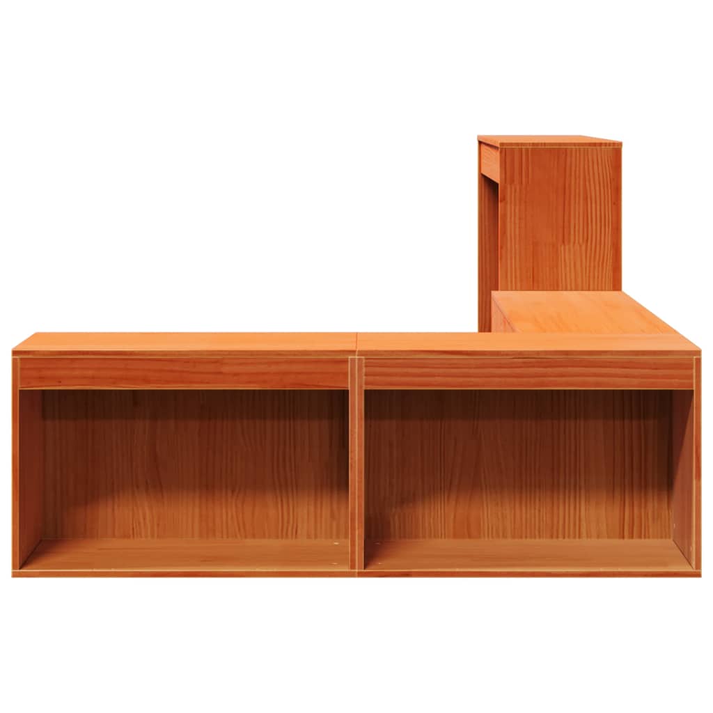vidaXL Κομοδίνο με Γραφείο 222x122x75 εκ. από Μασίφ Ξύλο Πεύκου