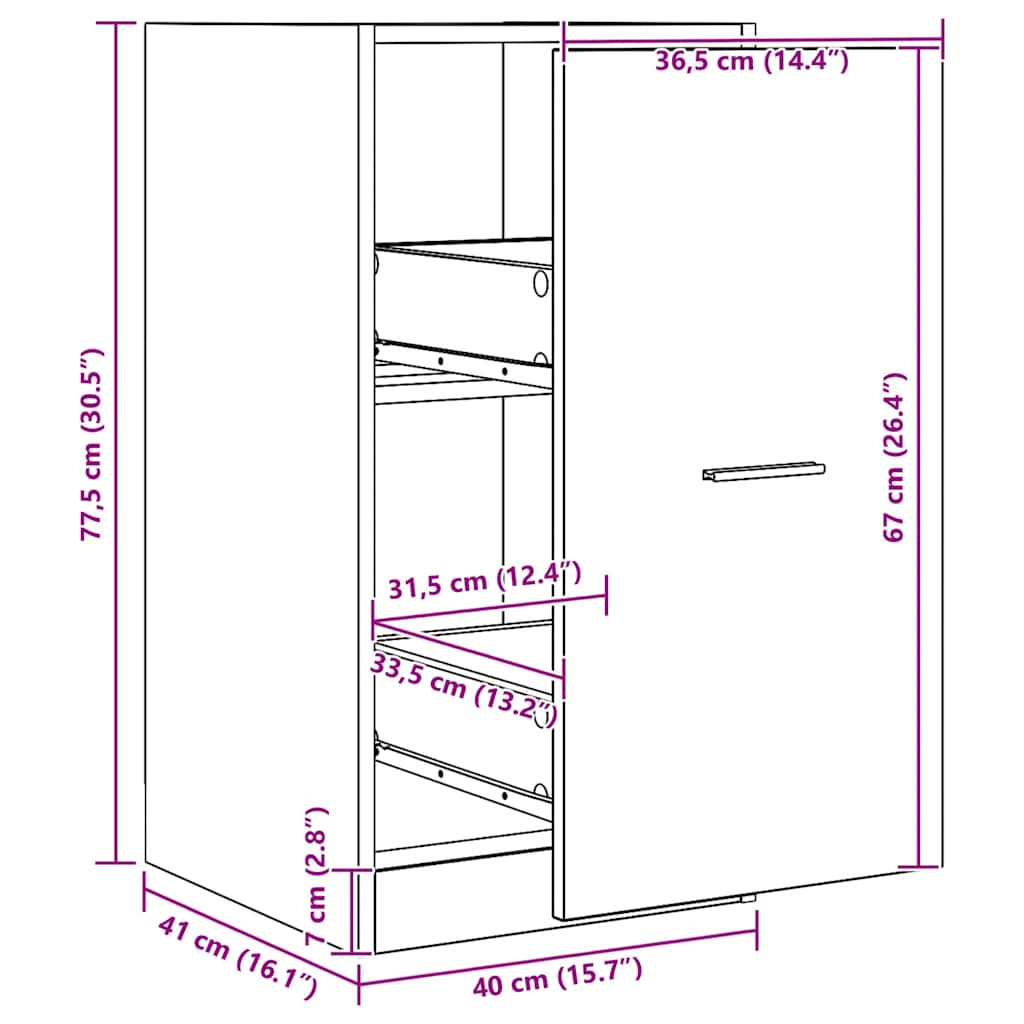 vidaXL Συρταριέρα Γενικής Χρήσης Αρτισιανή Δρυς Επεξ. Ξύλο
