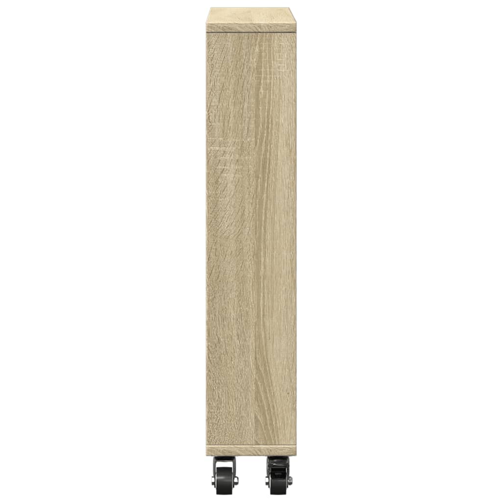 vidaXL Τρόλεϊ Αποθήκευσης Στενό Sonoma Δρυς 48x13x68 εκ. Επεξ. Ξύλο