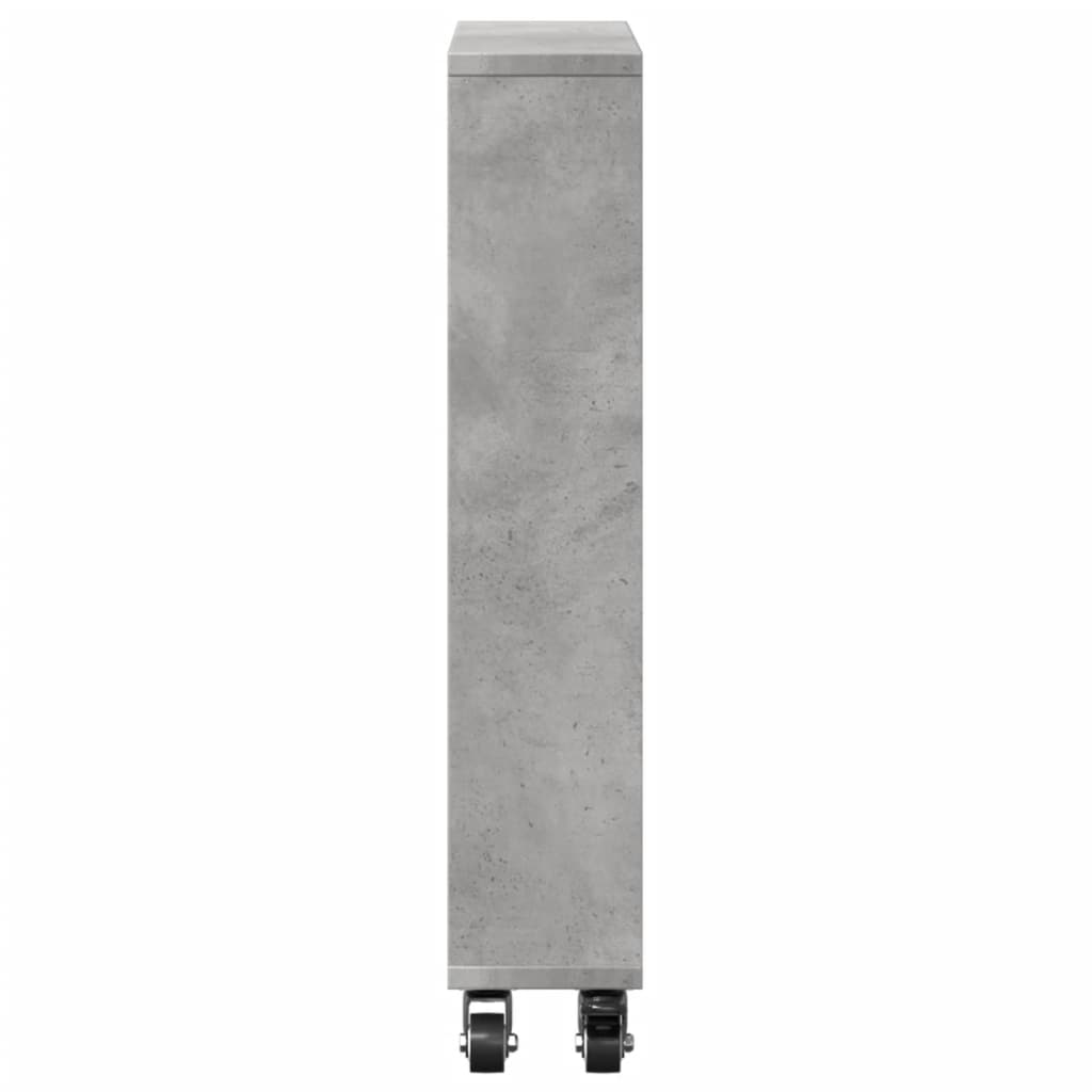 vidaXL Τρόλεϊ Αποθήκευσης Στενό Γκρι Σκυρ. 48x13x68 εκ. Επεξ. Ξύλο