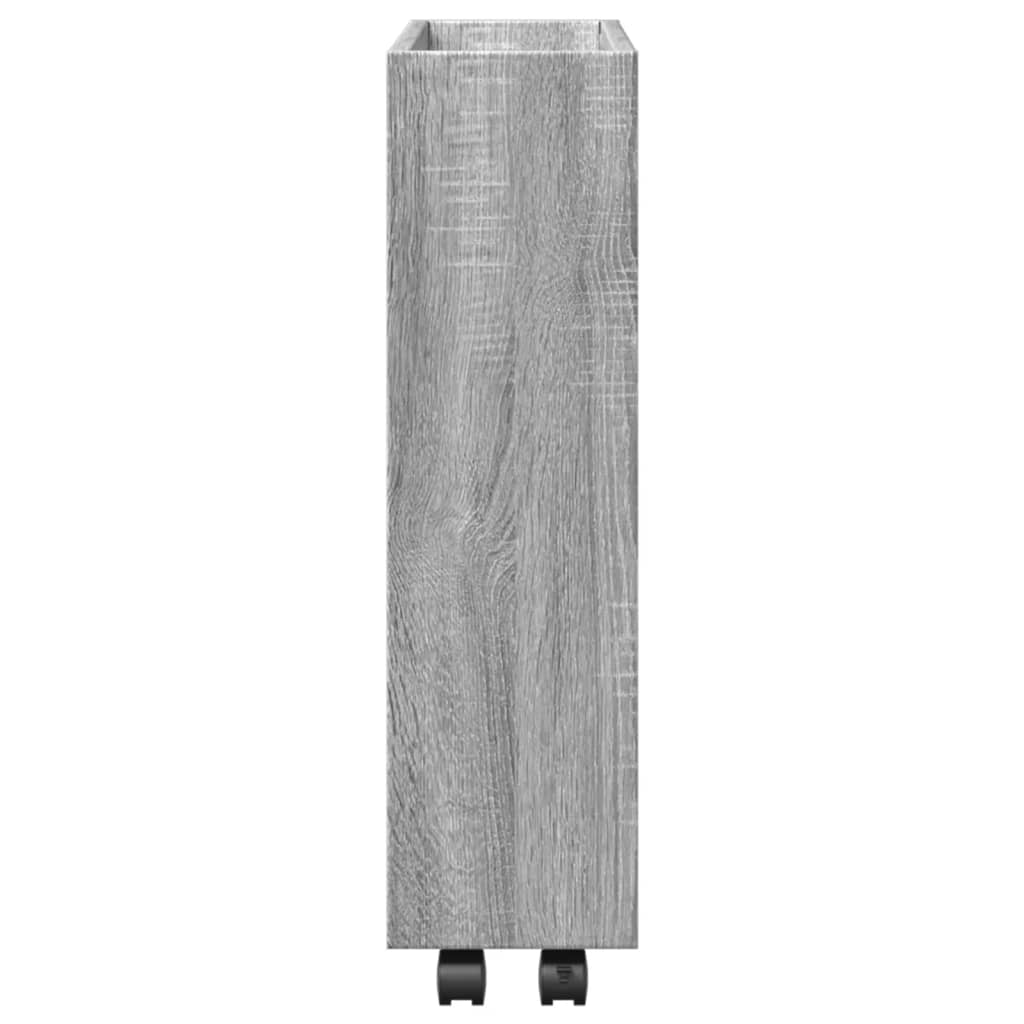 vidaXL Τρόλεϊ Αποθήκευσης Στενό 3 Επιπέδων Γκρι Sonoma Επεξ. Ξύλο