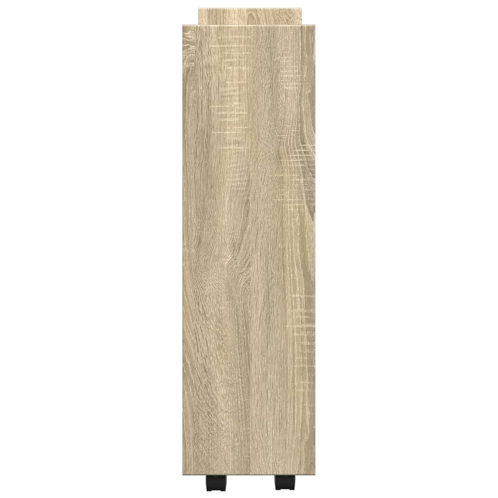 vidaXL Τρόλεϊ Αποθήκευσης Στενό 3 Επιπέδων Sonoma Δρυς Επεξ. Ξύλο