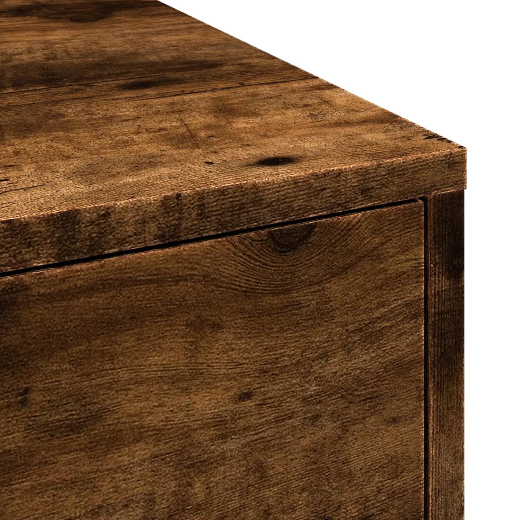 vidaXL Ντουλάπι Μπάνιου Στενό με Ροδάκια Καπνιστή Δρυς Επεξ. Ξύλο