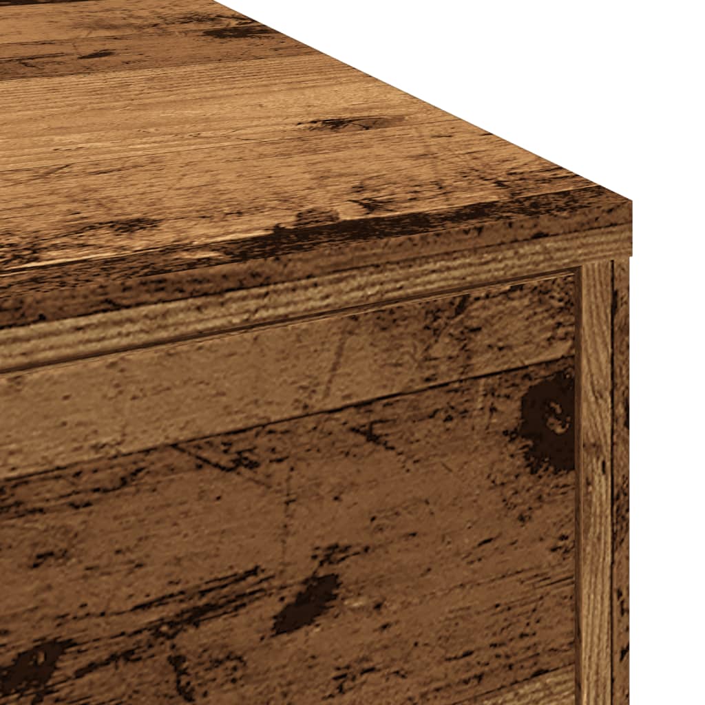 vidaXL Ντουλάπι Μπάνιου Στενό με Ροδάκια Όψη Παλαιού Ξύλου Επεξ. Ξύλο